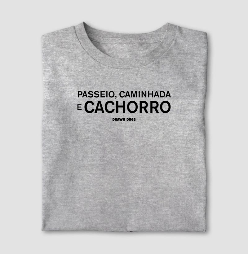 Passeio, caminhada e cachorro