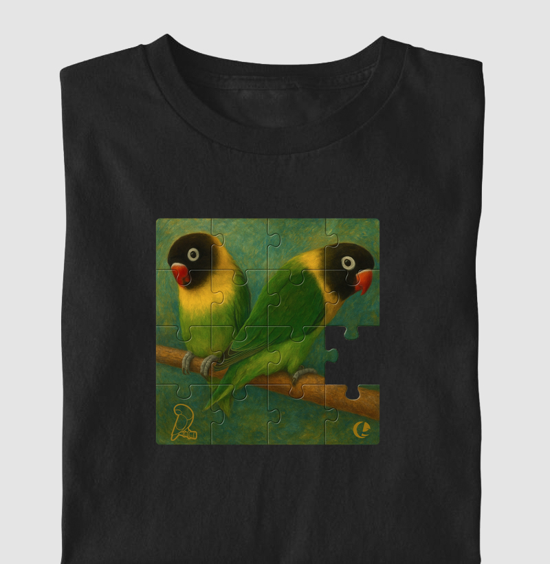 Camiseta - Quebra Cabeça Agapornis