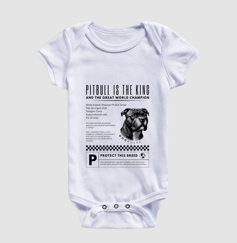 Body Infantil Dog Pulse Pitbull Is The King – Heart of a Lion