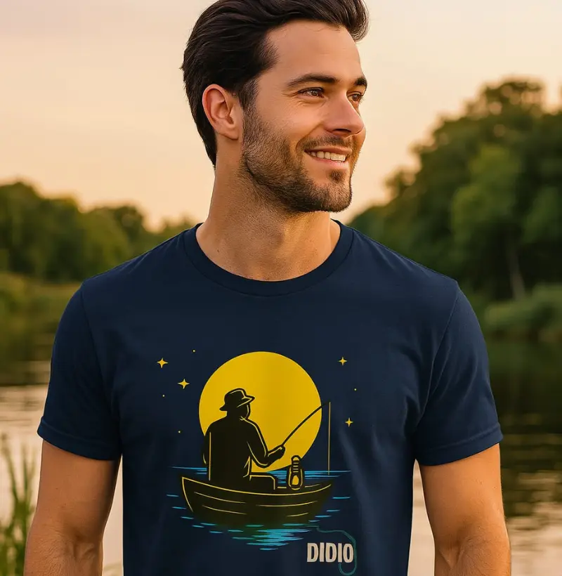 Camiseta pescando ao luar...