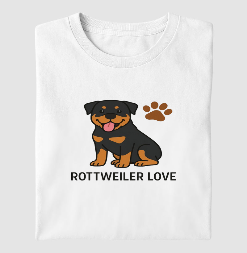 Camiseta “Rottweiler Love” – Unissex Algodão Premium