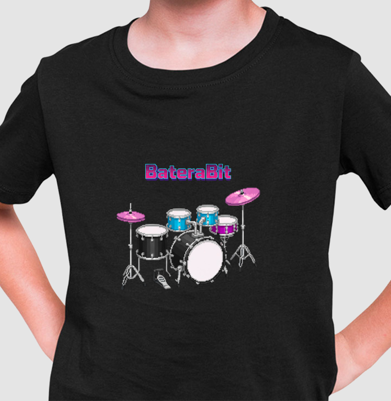 Camiseta Infantil BateraBit Reset8Bit 