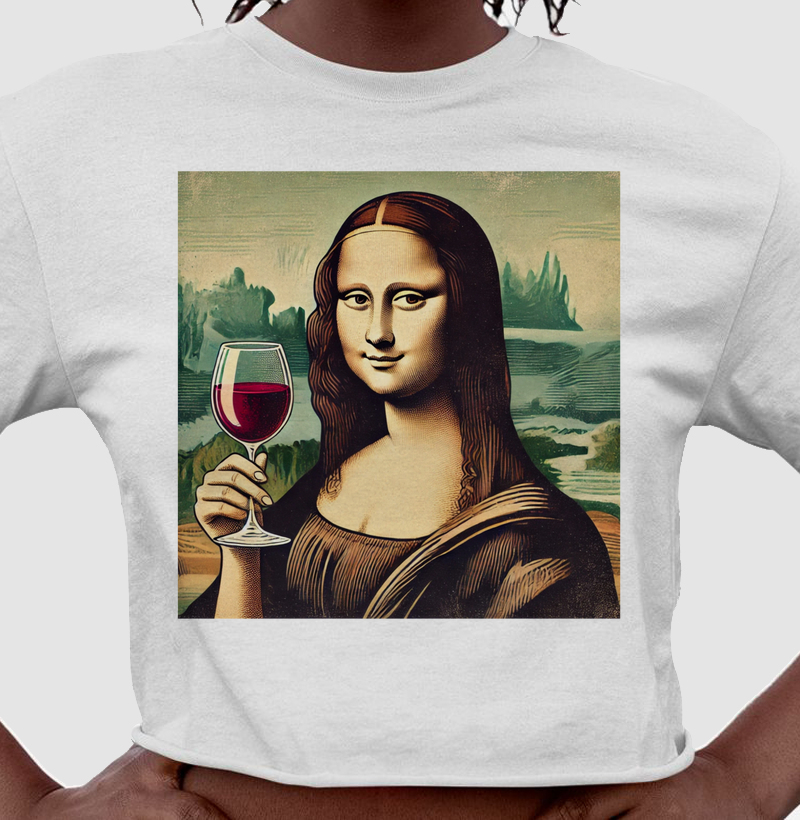 Camiseta Cropped Monalisa Wine Lover