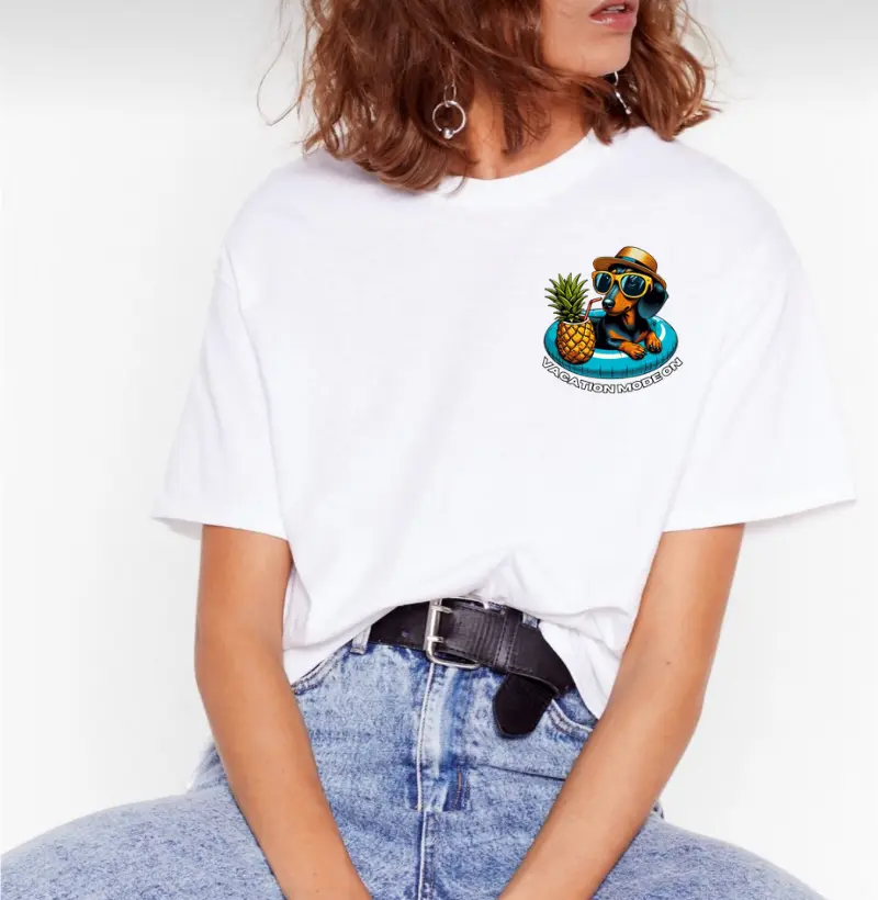[Camiseta] Vacation Mode On - Dachshund