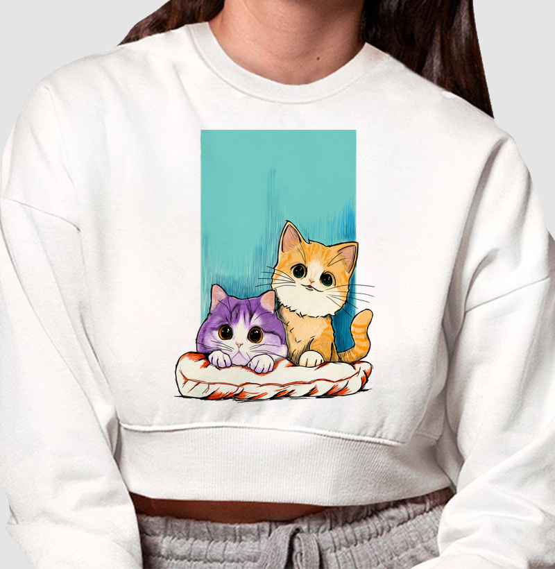 Cropped Moletom Gatinhos