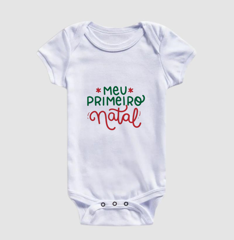 Meu primeiro Natal (cursivo) (body bebê)