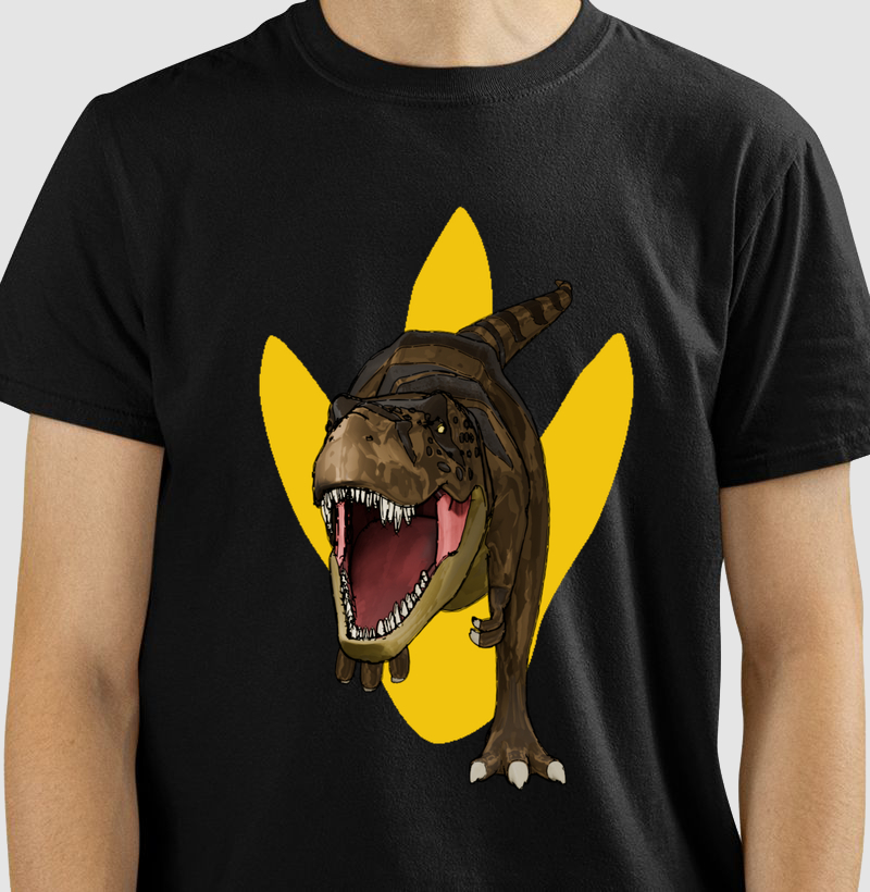 Camisa Algodão Estampada Dinossauro T-rex Premium