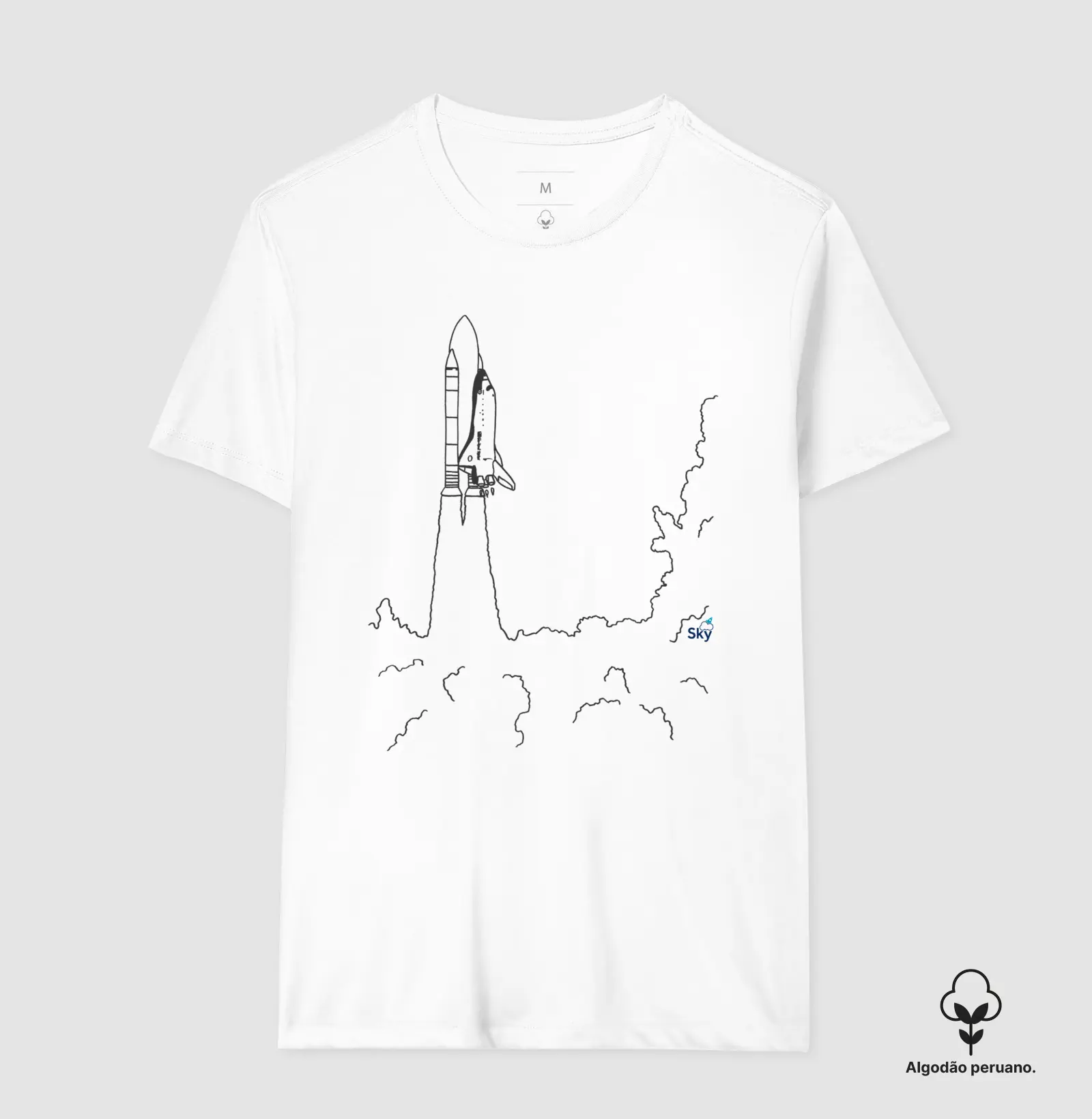 Camiseta Algodão Peruano - Lançamento Space Shuttle Atlantis
