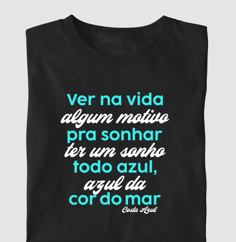 Camiseta Azul da cor do mar