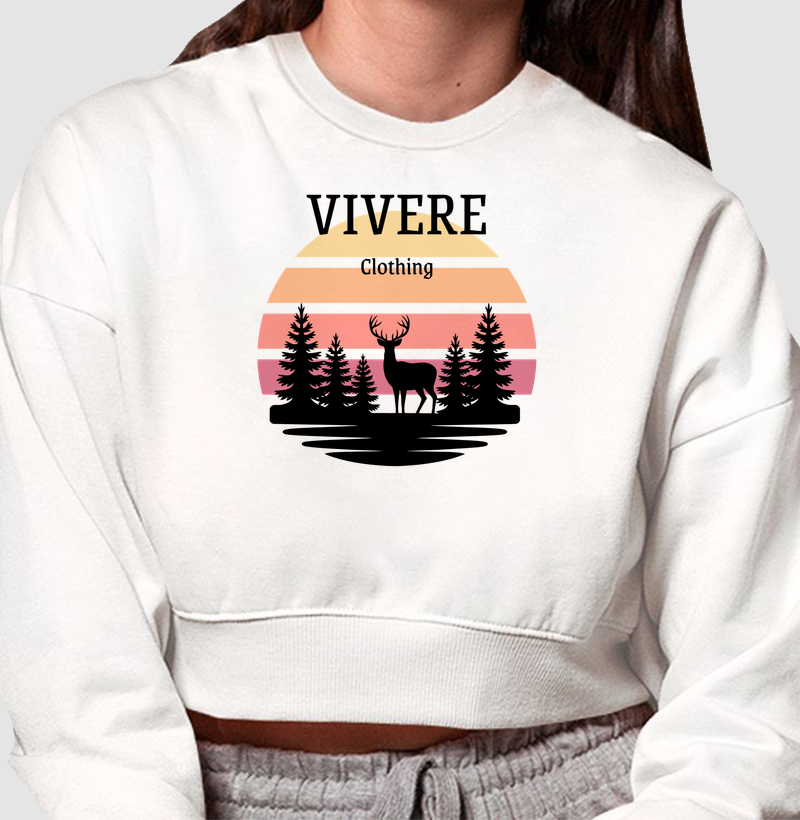 Cropped moletom Vivere Estampa clothing