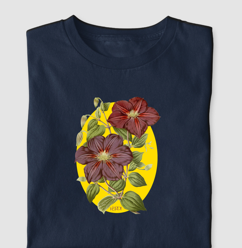 Flor vermelha e fundo amarelo