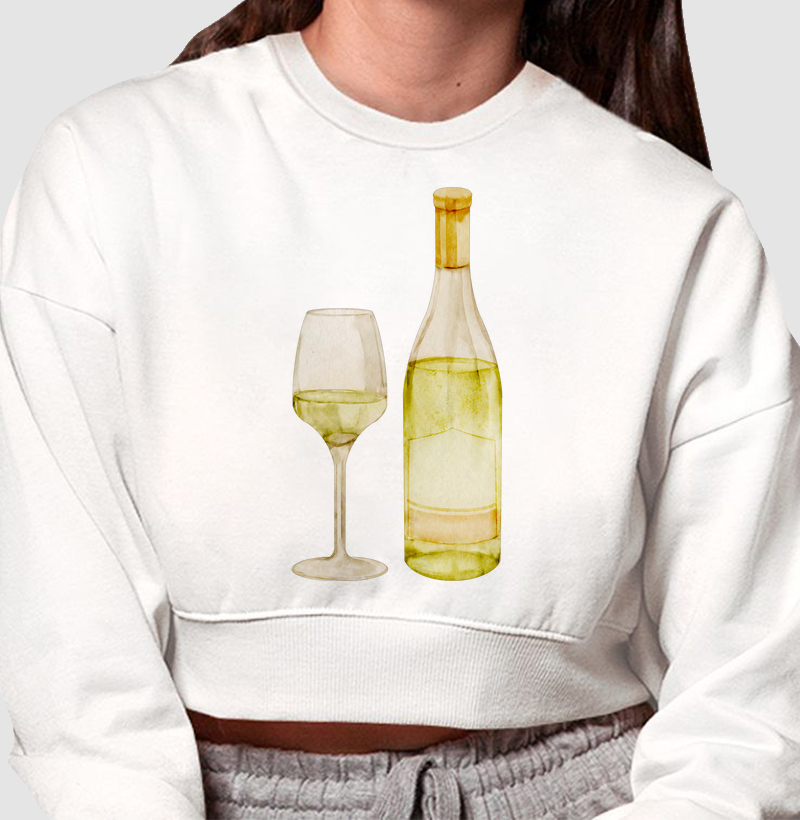 Moletom Cropped Vinho Branco