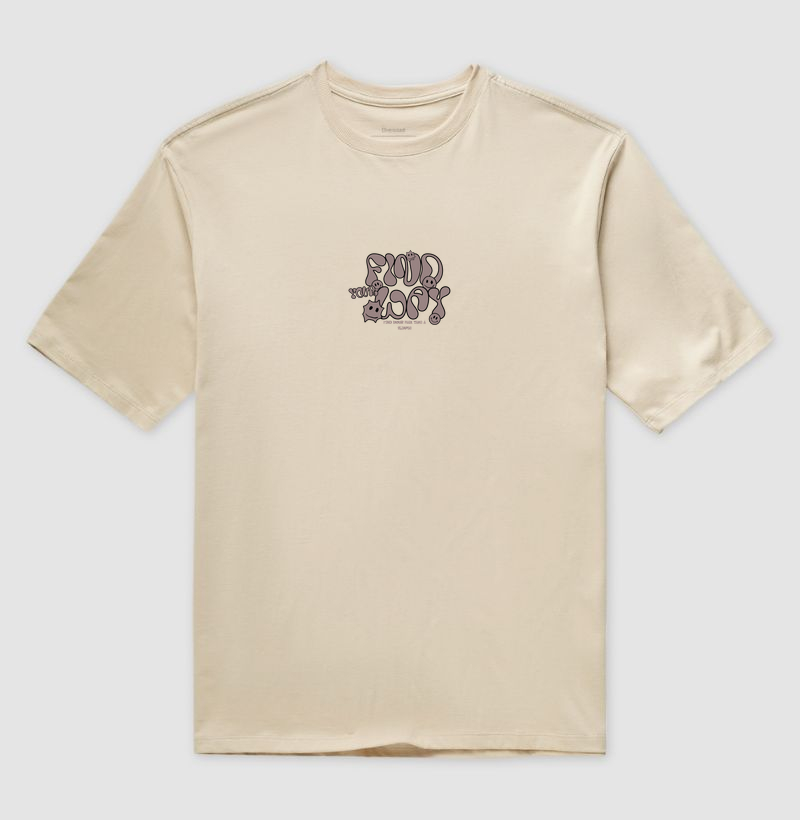 Camiseta Oversized Glimpse Find areia.