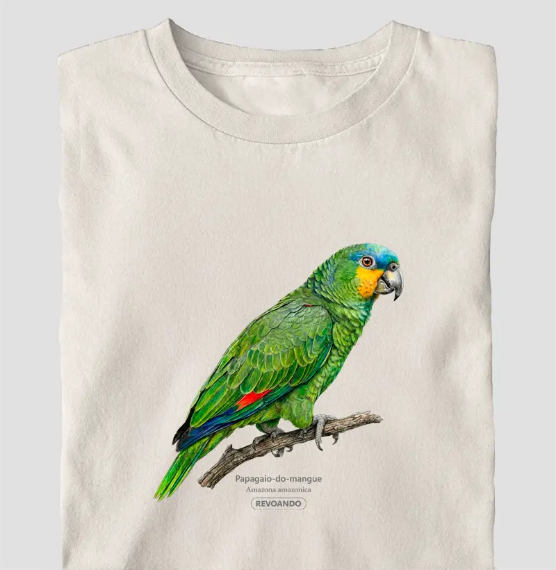 Traços Alados - Papagaio-do-mangue - Oversized