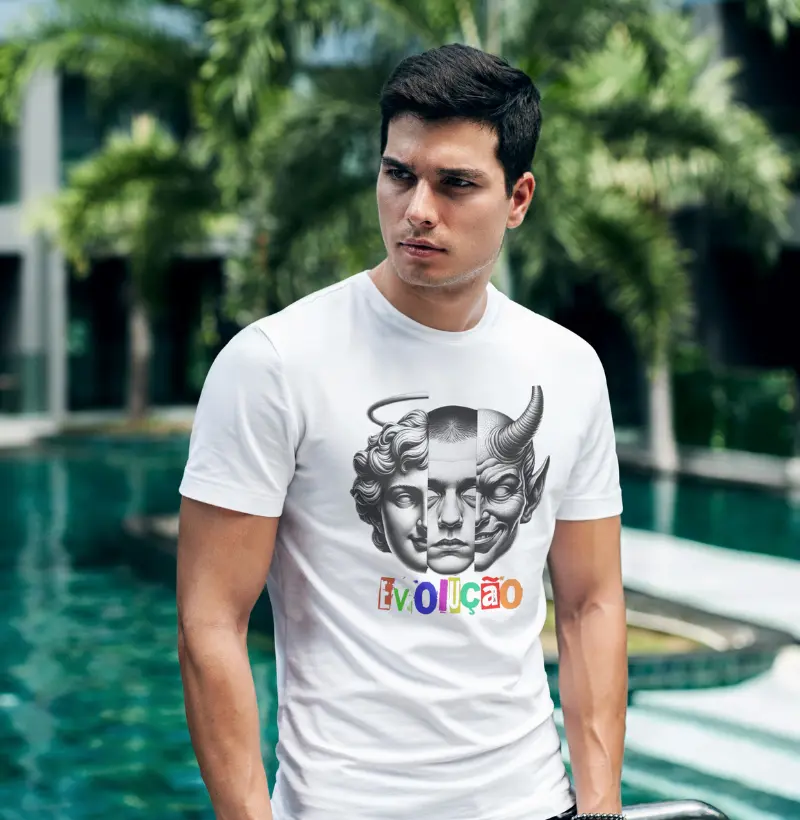 Camiseta 100% Algodão - Evolução