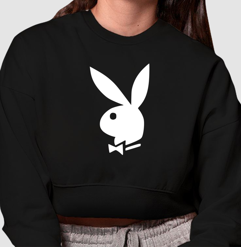 Cropped Moletom Playboy (V. White)