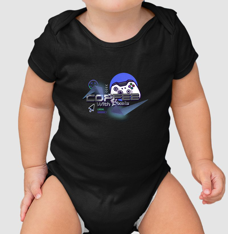 Body Infantil "Coffee With Pixels" - Edição Gamer