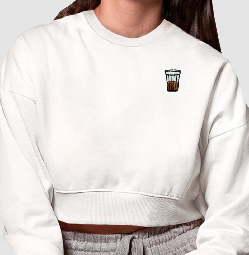 CROPPED MOLETOM CAFEZINHO