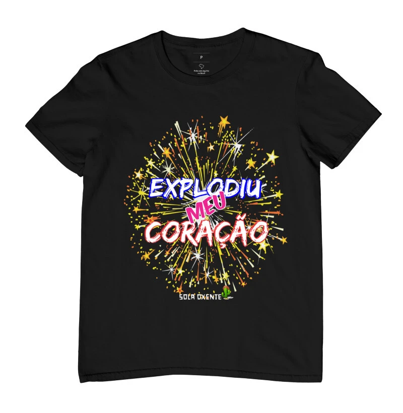 Camiseta Explodiu meu coração