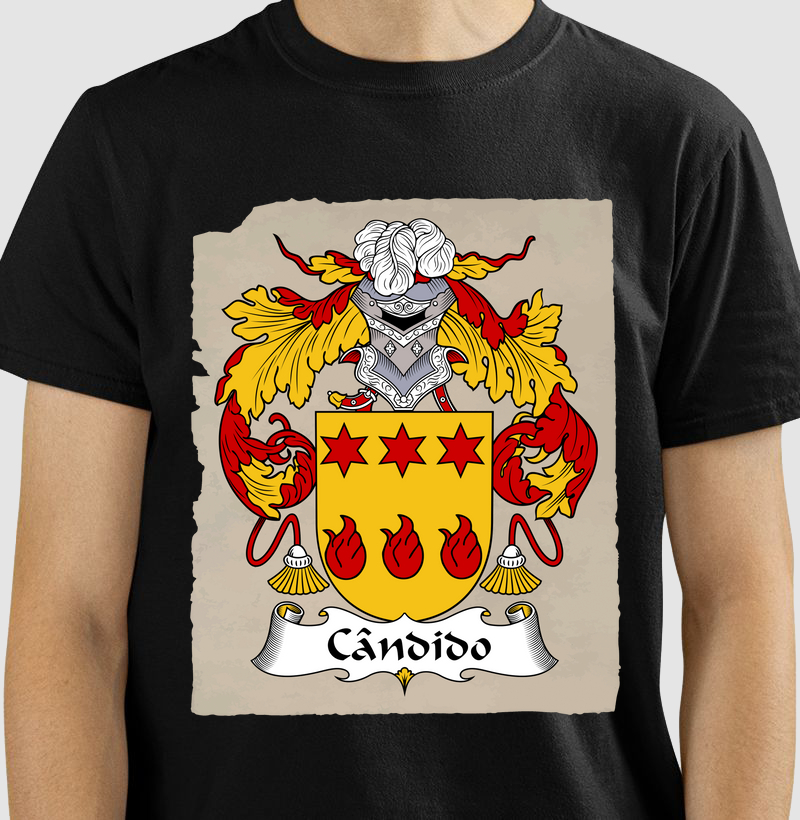 Camiseta Brasão Família Cândido Sobrenomes Simbolos