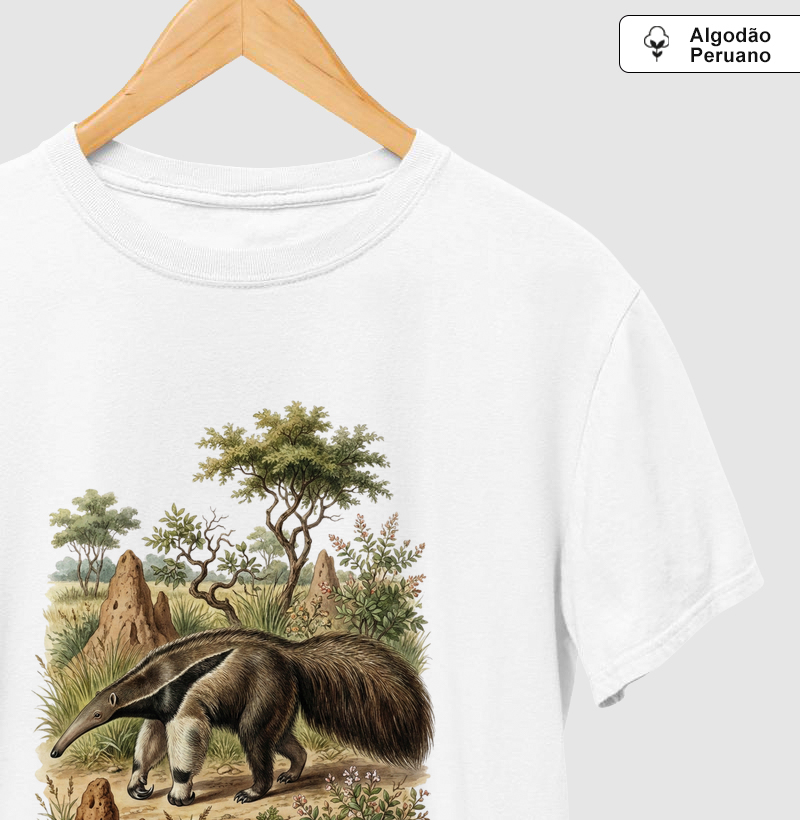 Camiseta Premium Tamanduá-Bandeira | Coleção Aquarela Nativa