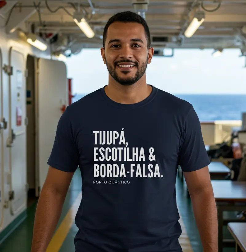 Camiseta Unissex 100% Algodão – Tijupá, Escotilha & Borda-Falsa