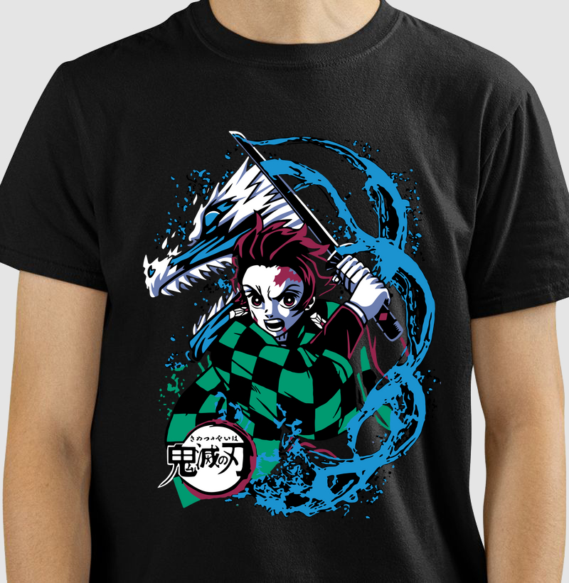Camiseta Tanjiro respiração da água - Demon Slayer