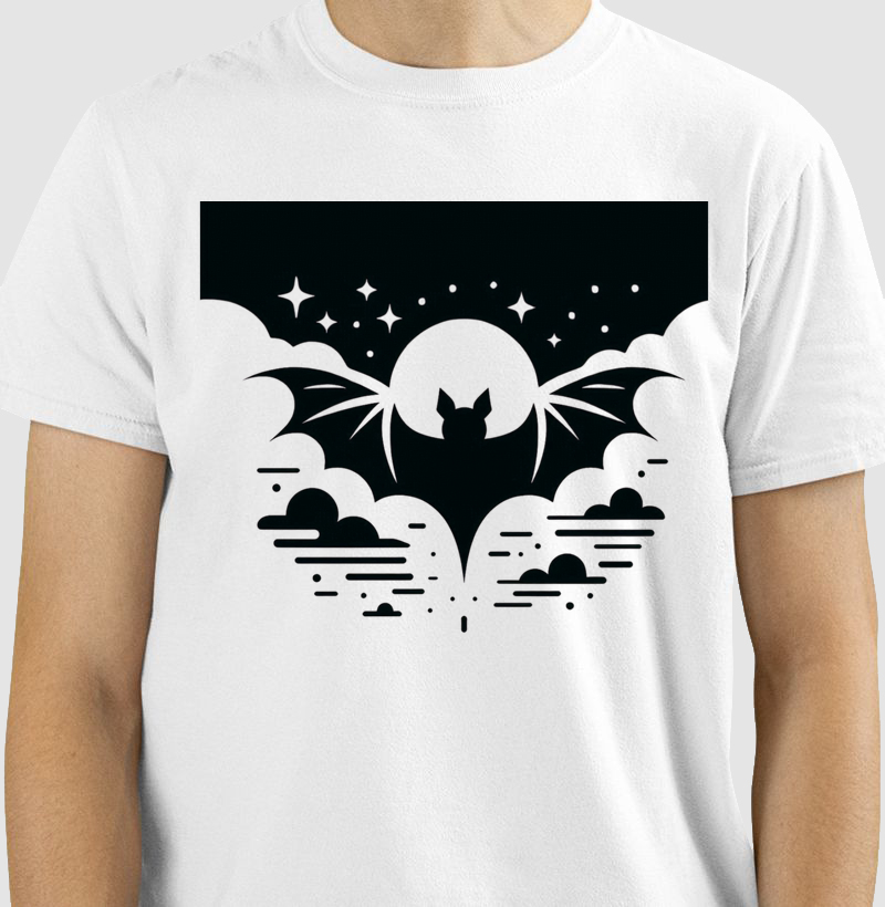 Camiseta Morcego Abstrato - Estilo Contemporâneo