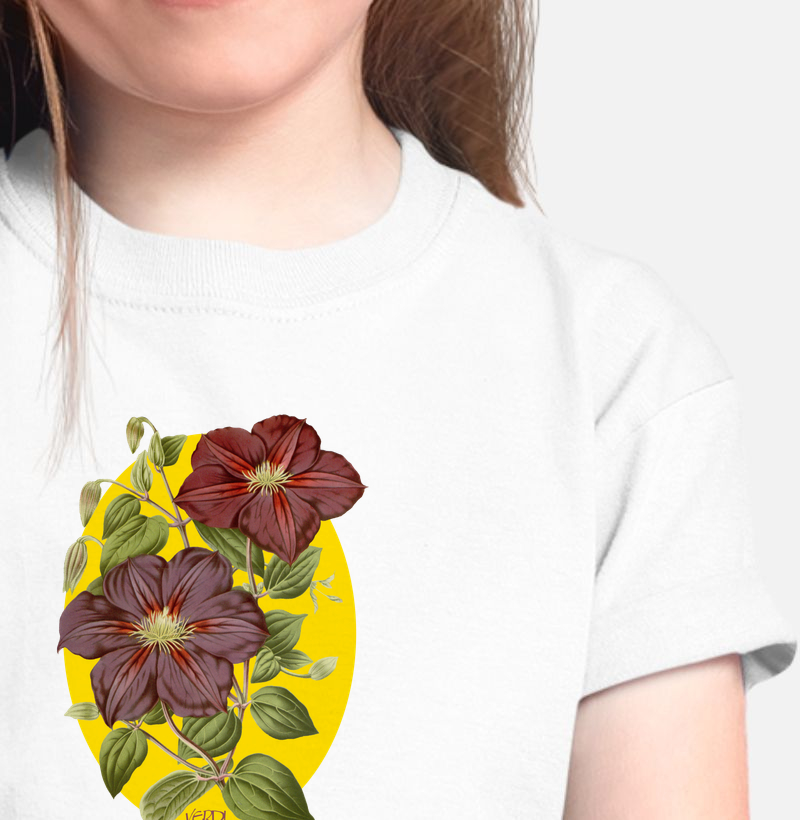 Flor vermelha e fundo amarelo