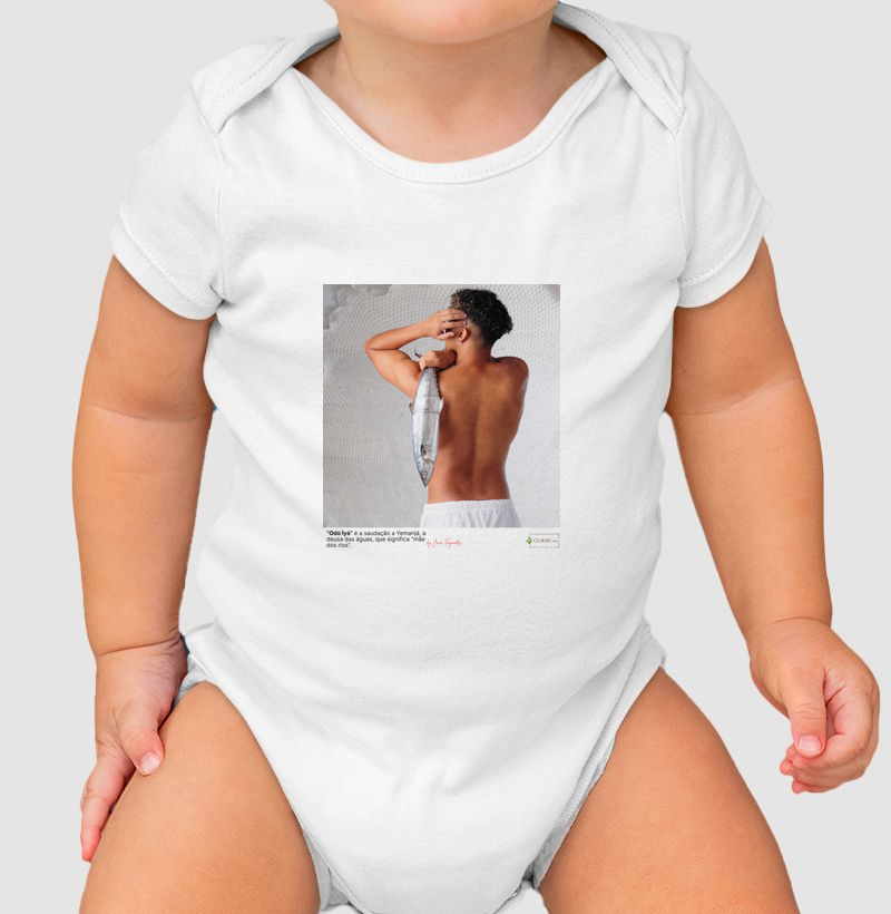 Body Infantil - COLAB - Iemanjá - Proteção - Com Fundo - by Jove Fagundes