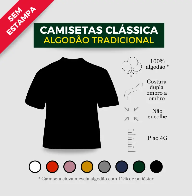 CLÁSSICA ALGODÃO TRADICIONAL (s/ estampa)