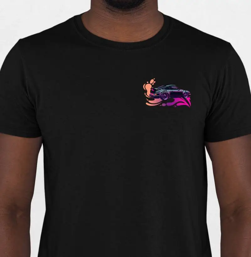 Camiseta Ilustração Porsche RetroWave Style