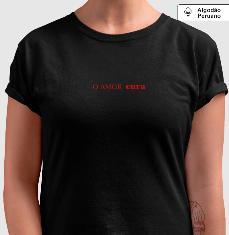 O AMOR cura estampa vermelha