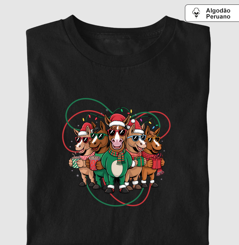 Natal FAMILIA EQUESTRE - Algodão Peruano Premium