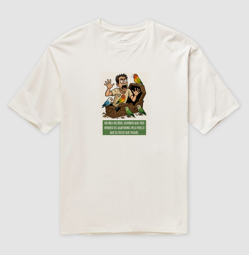Camiseta Oversized - Comic Velório Agapornis