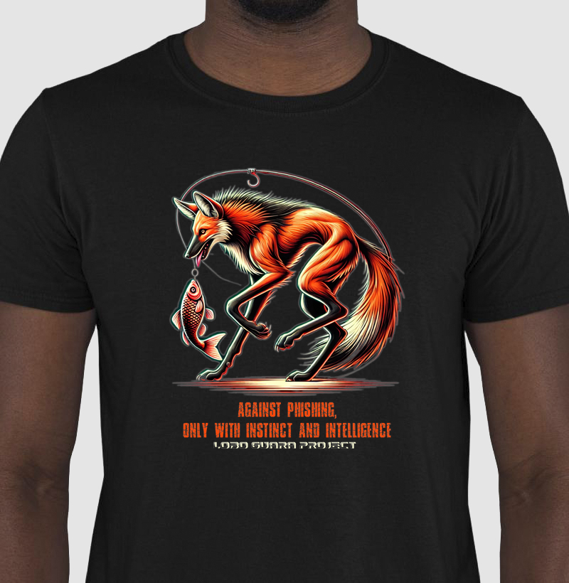 Camiseta - Lobo Guará Project: Against phishing, only with instinct and intelligence