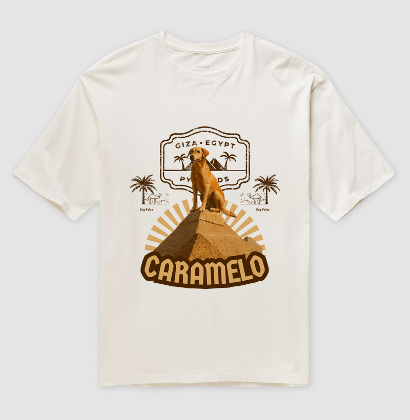 Camiseta Oversized Dog Pulse - Caramelo da Pirâmide