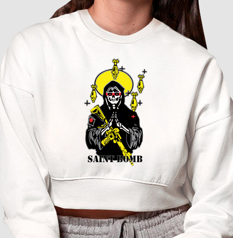 SAINT BOMB/ Cropped Moletom