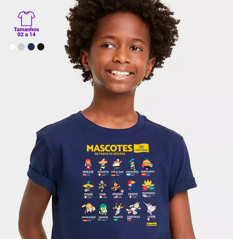 Camiseta Mascotes das Copas - Kids