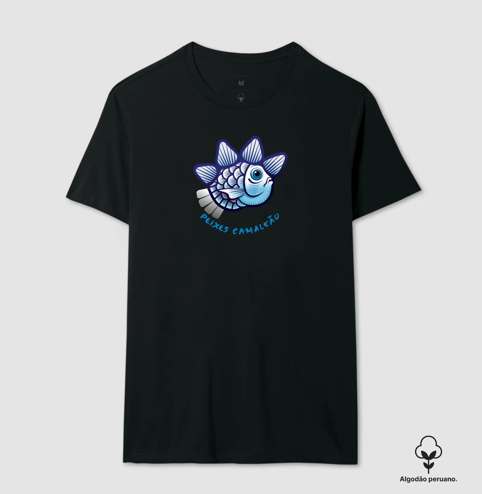 Camiseta Premium Masculina Camaleão Signos - Peixes - Algodão Pima