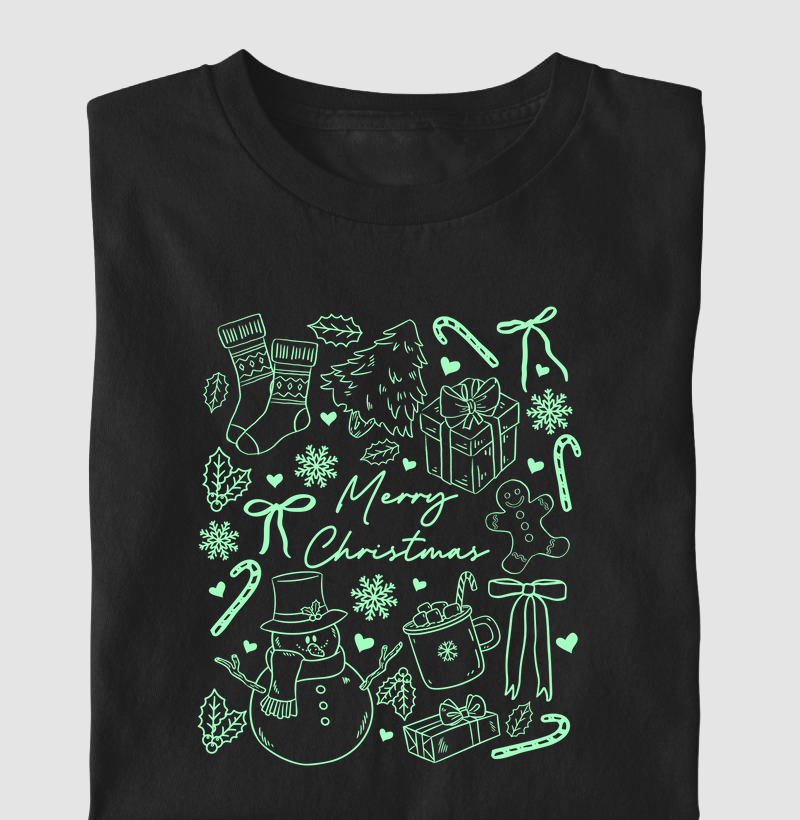 Merry Christmas neon green