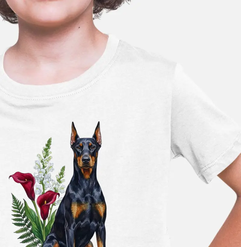 Doberman Floral Elegância