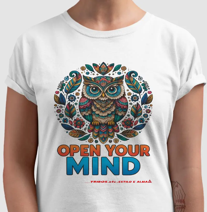 CAMISETA RESERVA.INK MASCULINA E FEMININA TRIBOS.etc YOGA OPEN YOUR MIND