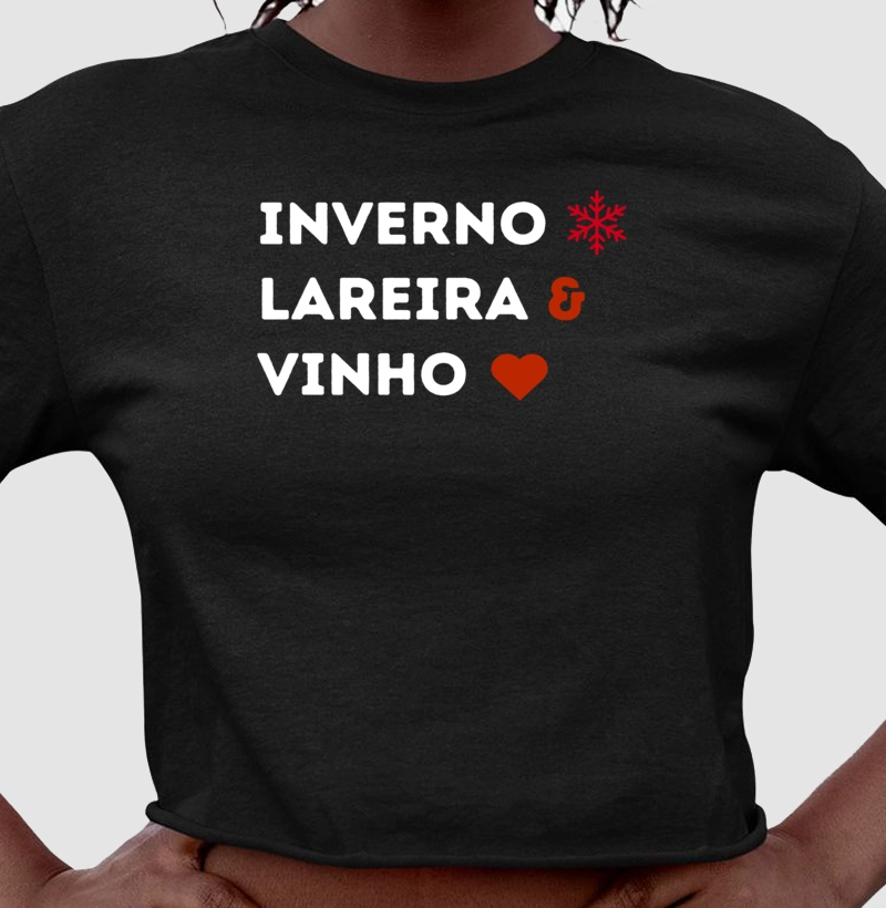 Camiseta Cropped Inverno e Vinho