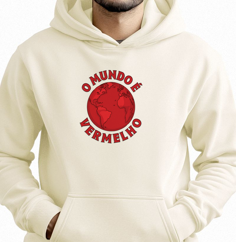 Moletom Canguru O Mundo é Vermelho