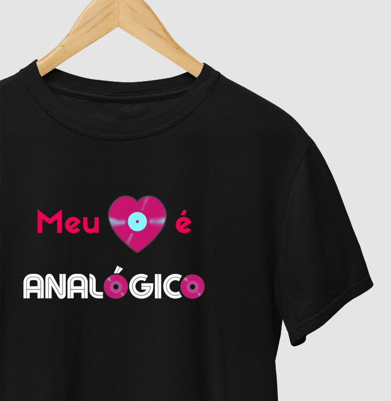 MEU CORAÇÃO É ANALÓGICO - Rosa e Branco