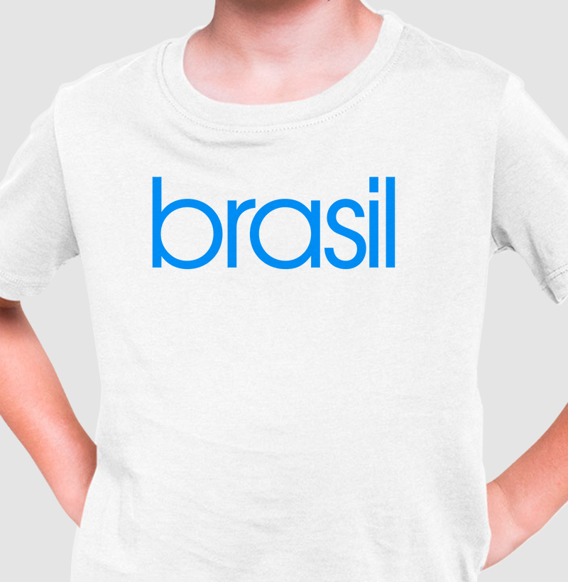 Camiseta Infantil Brasil Estampa Azul