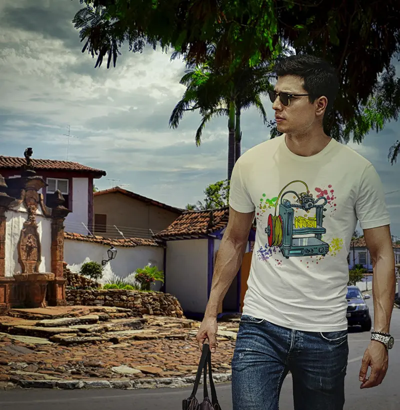 Camiseta Printer 3D masculino