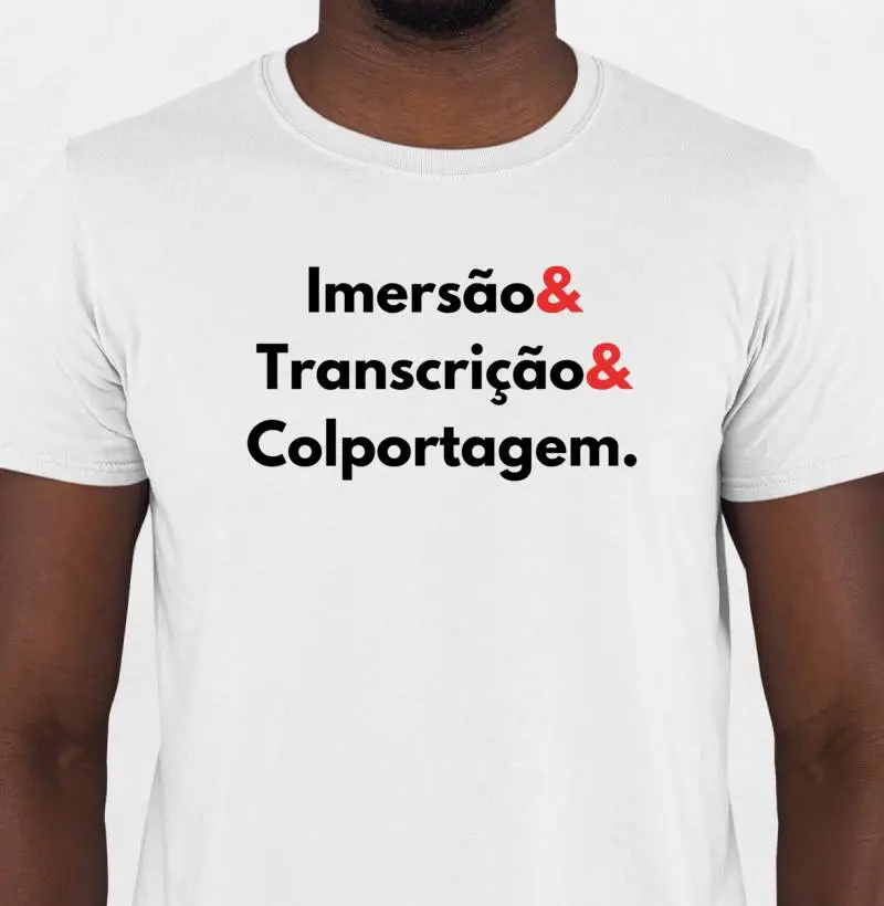 Camiseta Masculina "Imersão, Transcrição & Colportagem"