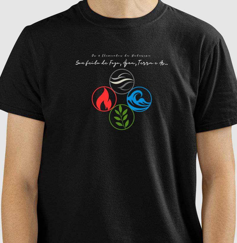 Camiseta 4 Elementos da Natureza Est. F.A.T.A. Preta